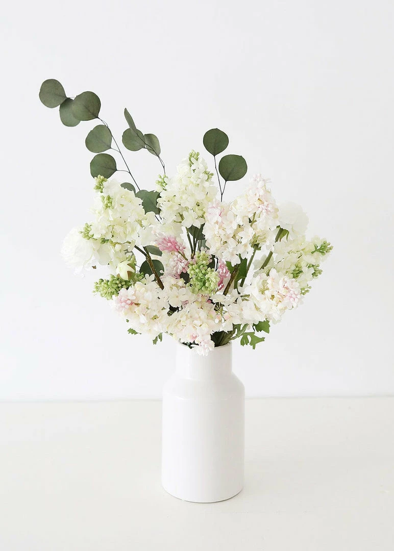 Afloral Everyday Flower Vase In White - 9"