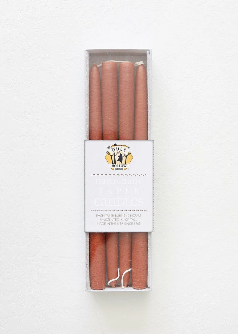 Afloral Tools & Accents Pack Of 4 Hand-Dipped Terracotta Candles - 12"