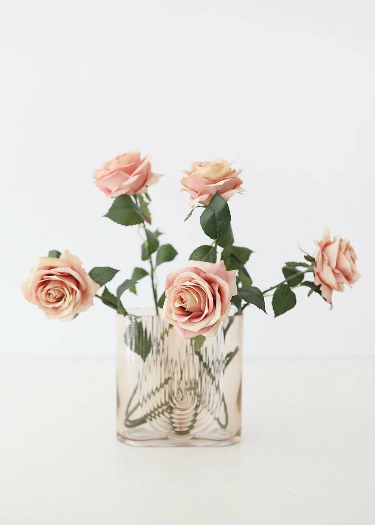 Afloral Sunset Ribbed Glass Vase - 7" Vases