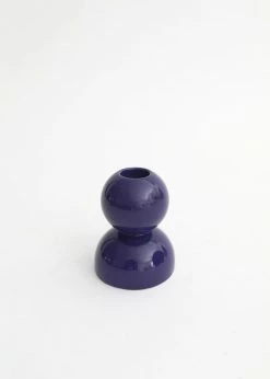 Afloral Navy Ceramic Geometric Candle Holder - 3.25" Tools & Accents