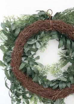 Afloral Artificial Olive Leaf And Berry Wreath - 22