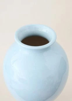 Afloral Ceramic Blue Tall Glossy Vase - 16