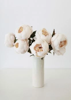 Afloral.com Artificial Flowers Artificial Peony Flower In Ivory - 24