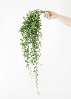 Afloral Artificial Plants Hanging Button Leaf Plant - 40