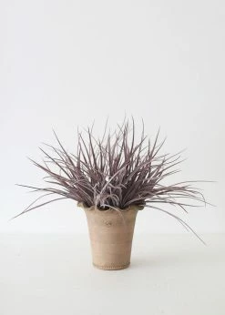 Afloral Indoor/Outdoor Grass Bush In Eggplant - 19" Artificial Plants
