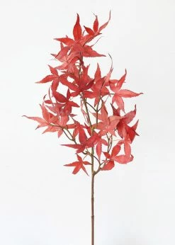 Afloral Fall Red Artificial Japanese Maple Leaves - 27" Artificial Plants