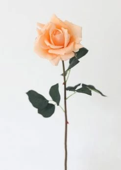 Afloral Peach Real Touch Rose - 20.5" Artificial Flowers