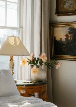 Afloral Creamy White Round Ceramic Vase - 8