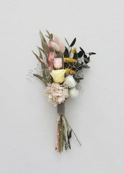 Afloral Dried Flowers Pink And Yellow Dried Flower Bouquet - 6.5-12"