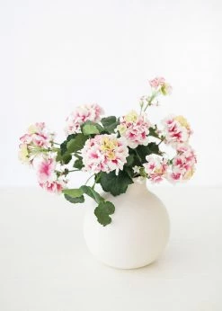 Afloral Pink UV Protected Indoor/Outdoor Fake Geranium Bush - 24"