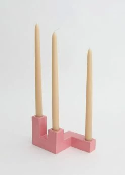 Afloral Pink Modern Geometric Candle Holder - 4" Tools & Accents