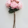 Afloral Artificial Flowers Pink Faux Flower Bundle Of Peonies - 21.5"
