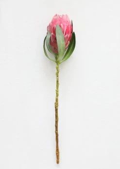 Afloral Artificial Flowers Pink Faux Protea Bud Flower - 18.5"