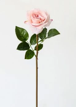 Afloral Real Touch Fake Flowers Rose In Pink - 23.5