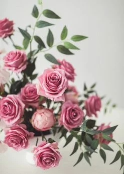 Afloral Cottage Pink Fake Rose - 21.5