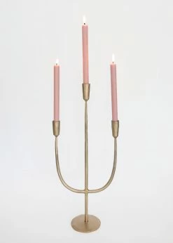 Afloral Antique Gold Candelabra Candle Holder - 21.5