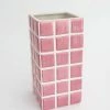 Afloral Pink Dolomite Ceramic Tile Vase - 8."