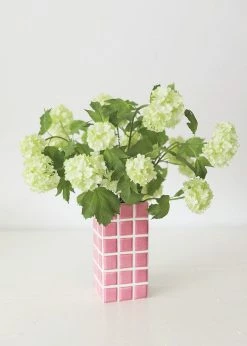 Afloral Pink Dolomite Ceramic Tile Vase - 8."