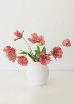 Afloral Artificial Parrot Tulip In Pink Green - 27.5