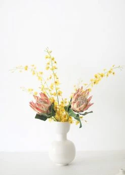 Afloral Coral Yellow Artificial King Protea - 29