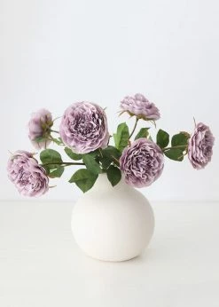 Afloral Artificial Flowers Faux Cabbage Rose In Lavender - 21.25"