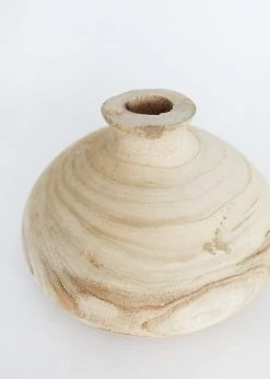 Afloral Natural Unpolished Paulownia Wood Vase - 5.25