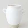 Afloral White Ceramic Urn Vase With Handles - 9.5"