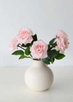 Afloral Real Touch Fake Flowers Rose In Pink - 23.5