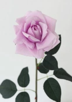 Afloral Artificial Flowers Real Touch Rose In Lavender - 20.5"