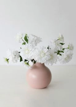 Afloral White Real Touch Dahlia Fake Flowers - 23.5" Artificial Flowers