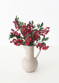 Afloral Artificial Plants Artificial Winter Red Berry Pick - 14