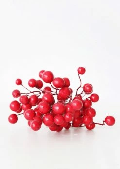 Afloral Christmas Red Artificial Berries Pick - 9" Artificial Plants