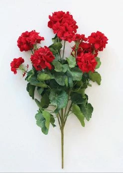 Afloral Artificial Flowers UV Protected Indoor/Outdoor Fake Geranium Bush - 24"