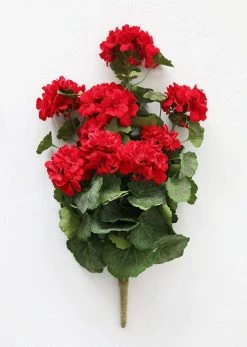 Afloral Artificial Flowers UV Protected Outdoor Geranium Bush - 22"