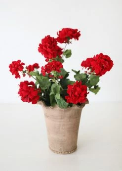 Afloral Artificial Flowers UV Protected Indoor/Outdoor Fake Geranium Bush - 24