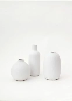 Afloral Set Of 3 Matte Ceramic Bud Vases - 4.25-7"