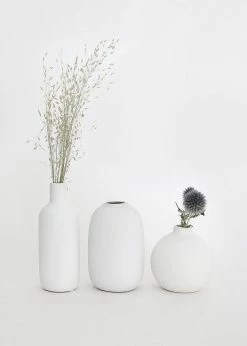 Afloral Set Of 3 Matte Ceramic Bud Vases - 4.25-7