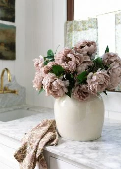 Afloral Silk Peony In Taupe Mauve - 18" Artificial Flowers