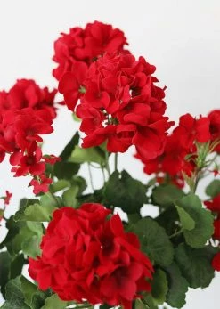 Afloral Artificial Flowers UV Protected Indoor/Outdoor Fake Geranium Bush - 24