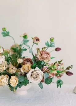 Afloral Artificial Flowers Rose In Taupe Beige - 21.5