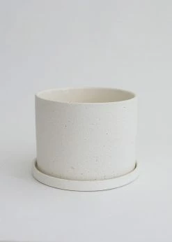 Afloral Speckled Ceramic Pot With Saucer - 5.5"