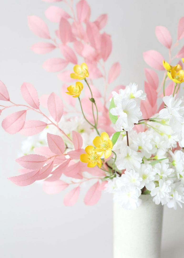 Afloral Artificial Plants Pink Artificial Ruscus Leaves - 26"