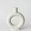 Afloral Handmade Stoneware Circle Vase - 9.25"