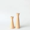 Afloral Set Of 2 - Modern Wooden Candle Holders - 5.5-7"