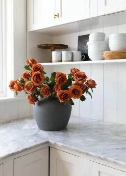 Afloral Fake Rose In Terracotta - 21.5"