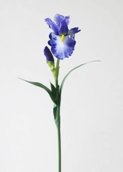 Afloral Artificial Bearded Iris In Violet Blue - 32" Artificial Flowers