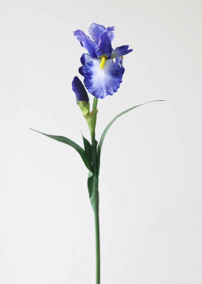 Afloral Artificial Bearded Iris In Violet Blue - 32" Artificial Flowers