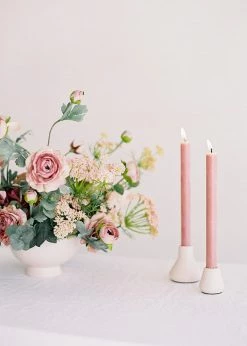 Afloral Tools & Accents Pack Of 6 Taper Candles In Desert Rose - 9.5