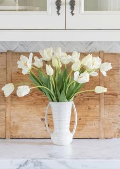 Afloral Farmhouse Ceramic Vase With Handles - 7.75" Vases