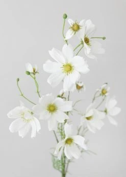 Afloral Artificial Flowers White Artificial Cosmos Flowers - 37"